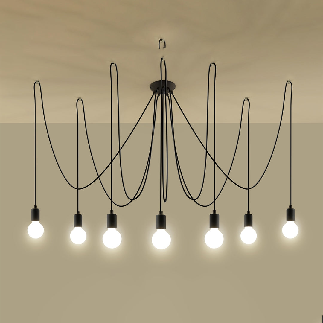 Candelabru EDISON 7 negru SL.0372