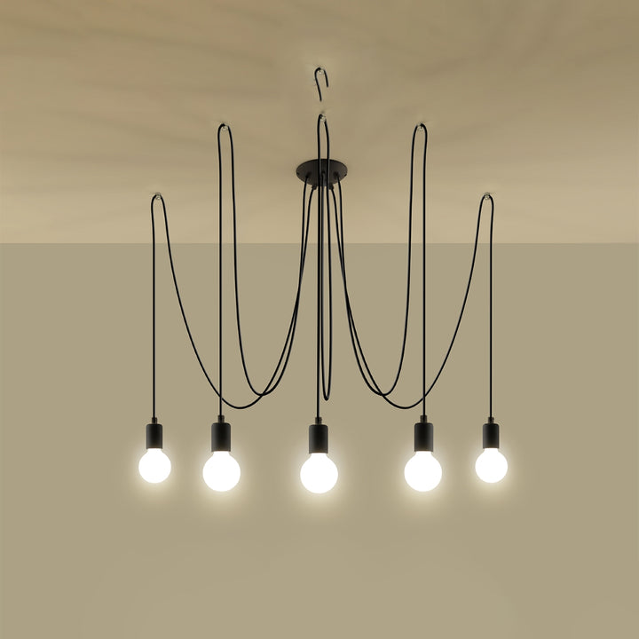 Candelabru EDISON 5 negru SL.0371