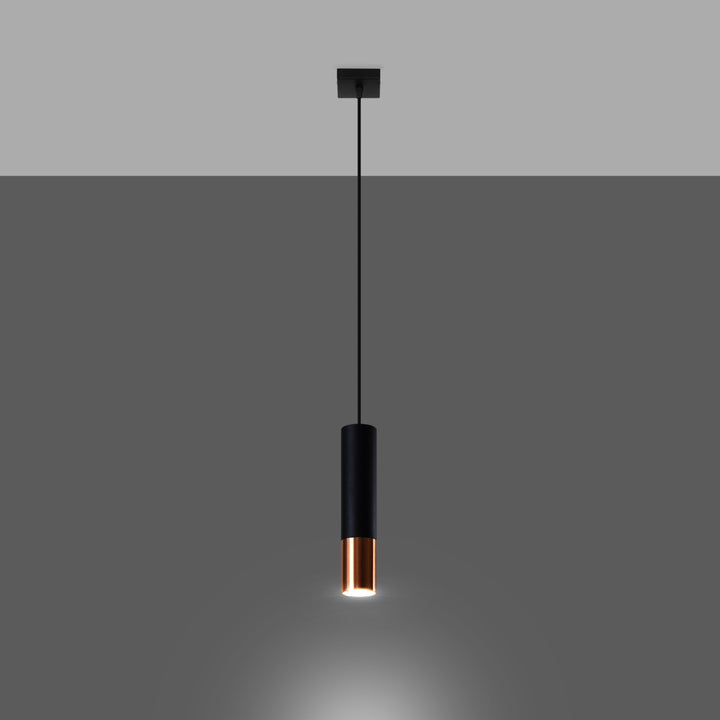 Lampa suspendata LOOPEZ 1 negru/cupru SL.0946