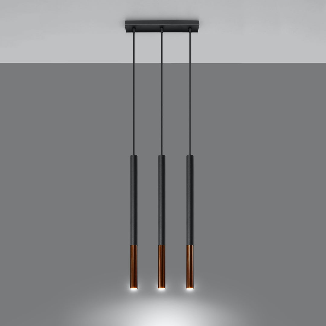 Lampa suspendata MOZAICA 3L negru/cupru SL.0889