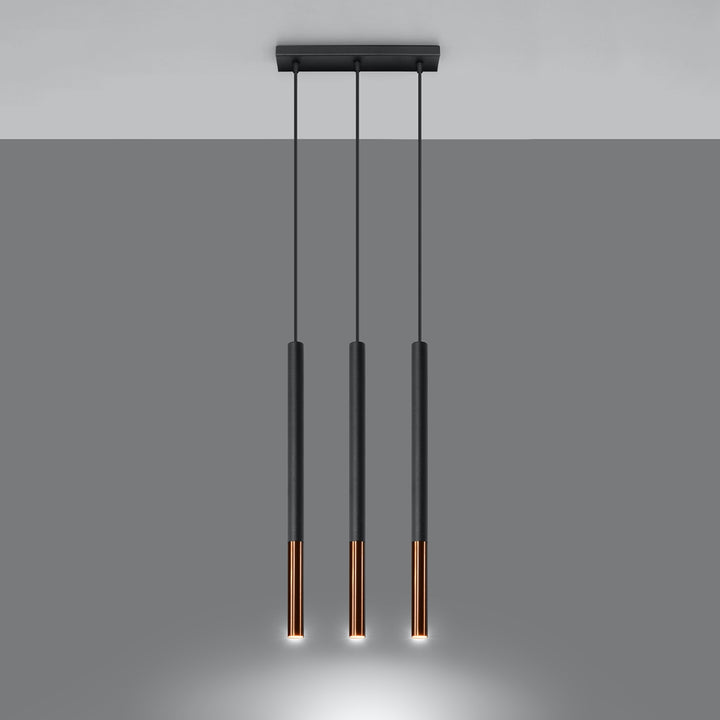 Lampa suspendata MOZAICA 3L negru/cupru SL.0889