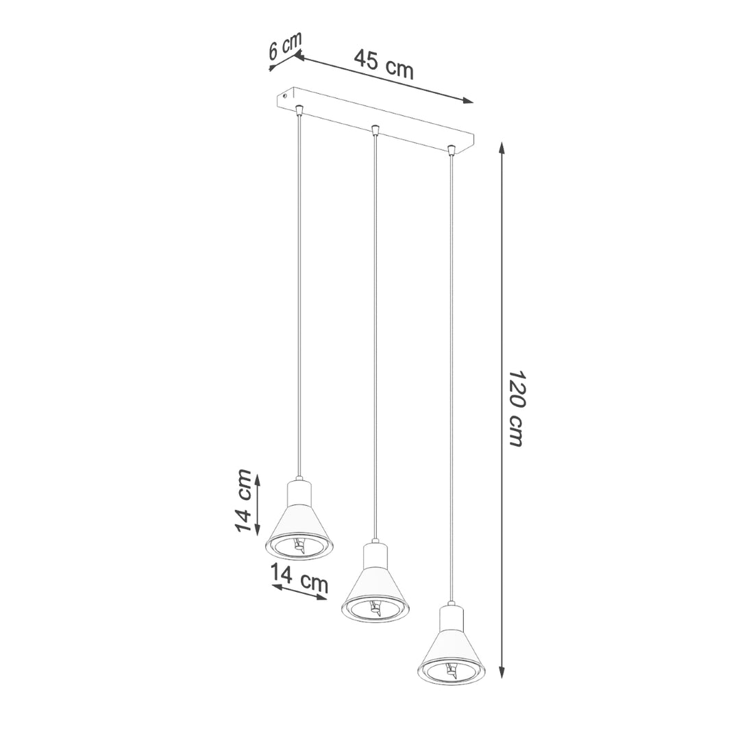 Lampa suspendata TALEJA 3 negru [ES111] SL.0990