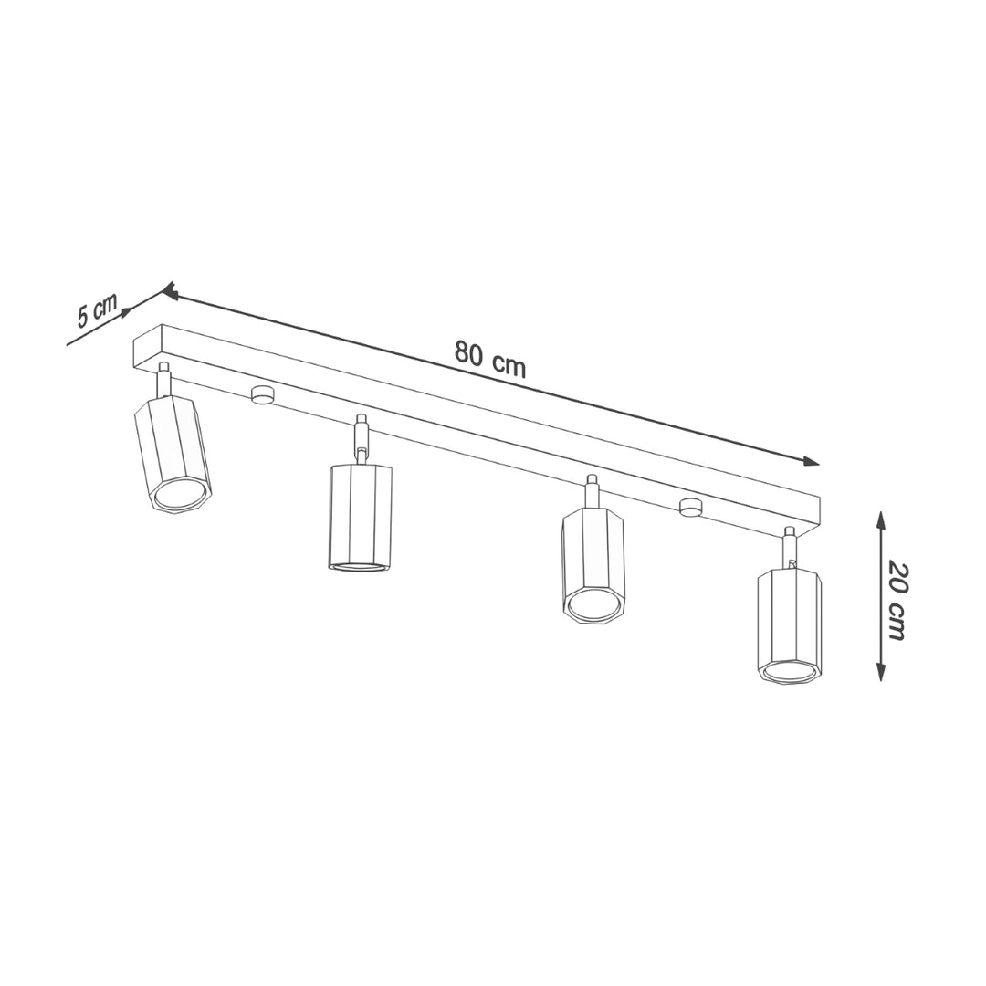 Plafoniera ZEKE 4 stejar SL.1031