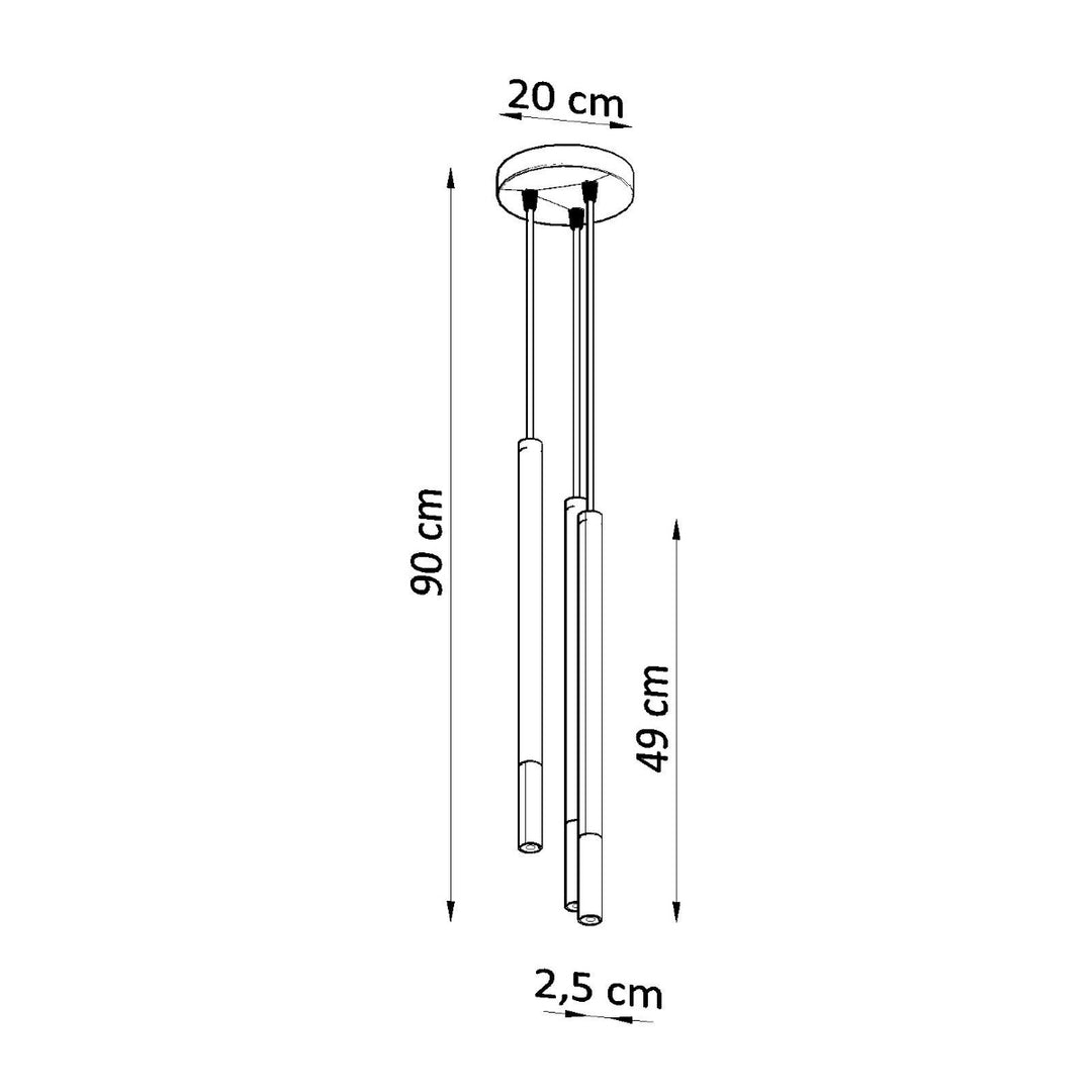 Lampa suspendata MOZAICA 3P negru/dorat SL.0893