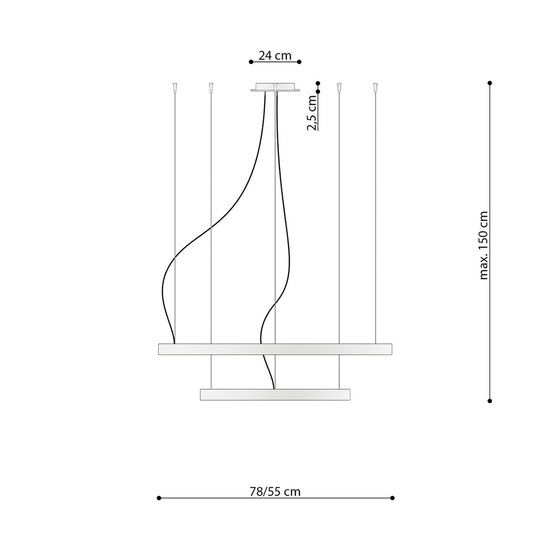 Lustra RIO 2 55/78 auriu LED 4000K TH.268