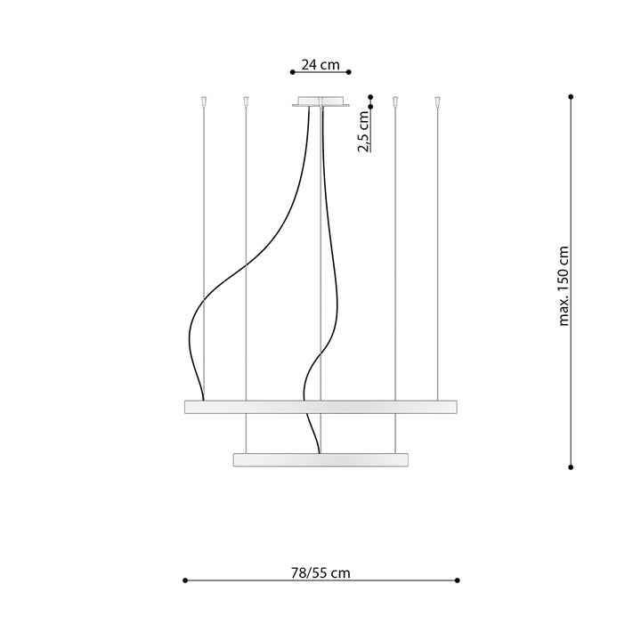 Lustra RIO 2 55/78 auriu LED 4000K TH.268