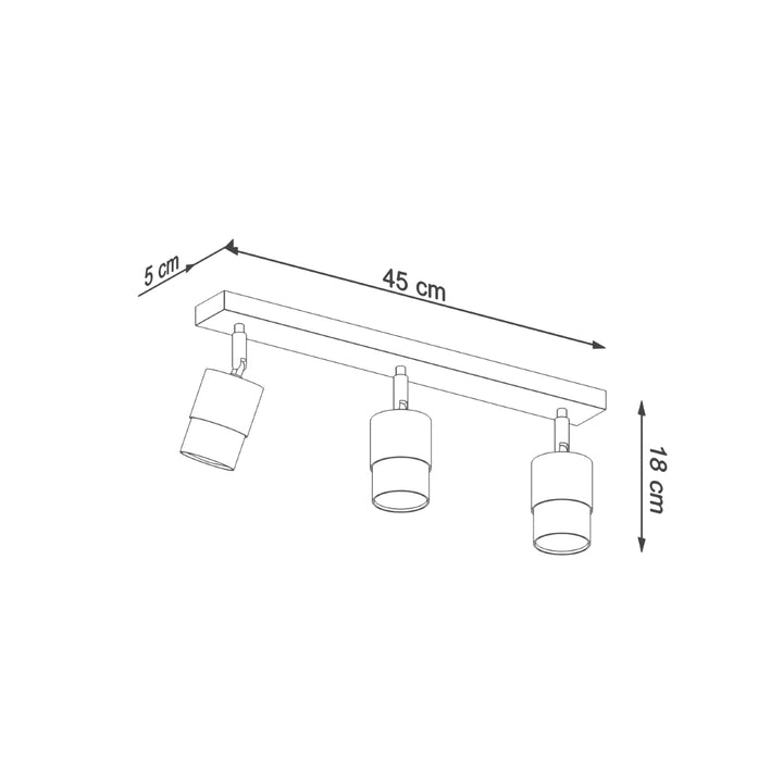 Plafoniera NERO 3 negru/auriu SL.1071