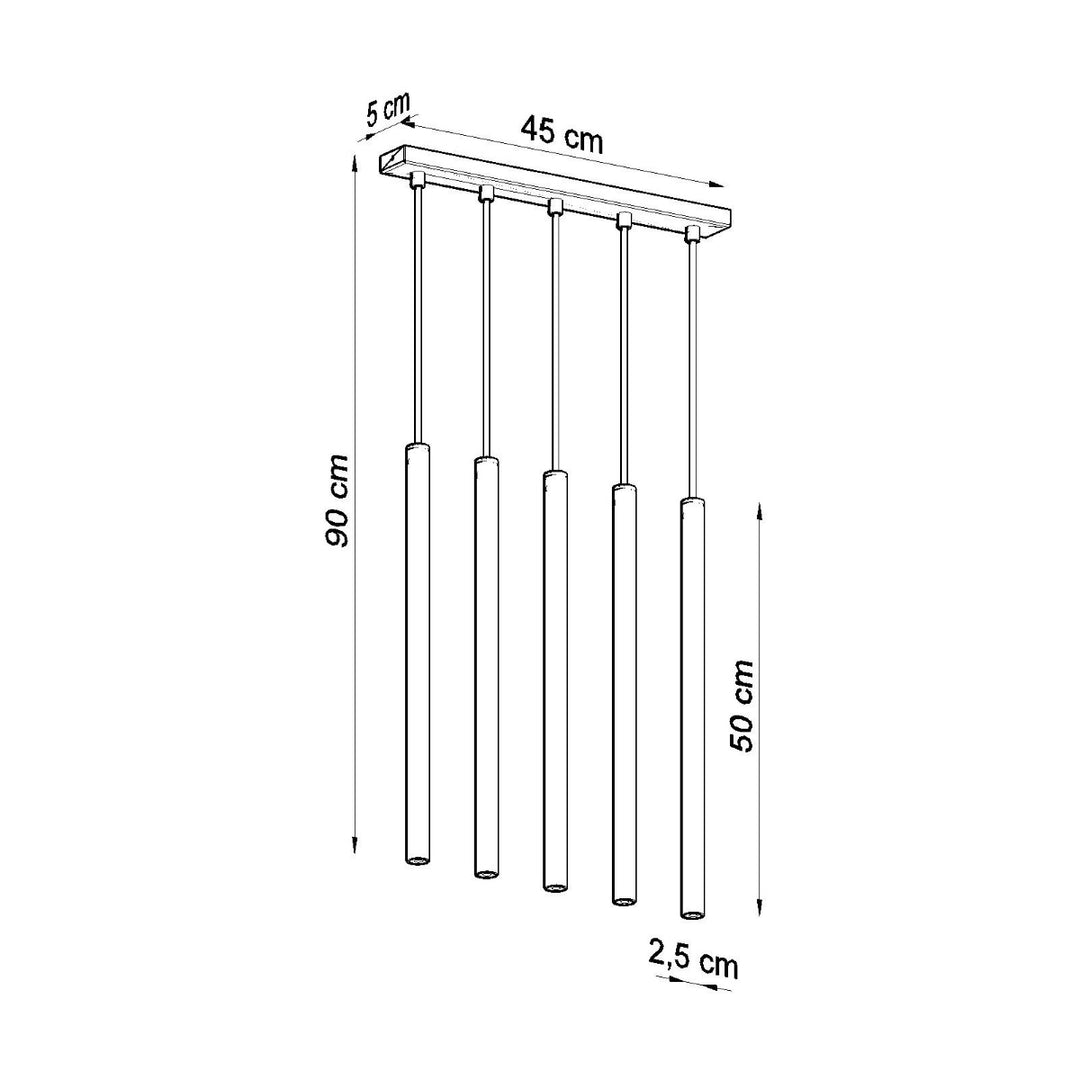 Lampa suspendata PASTELO 5 negru SL.0472