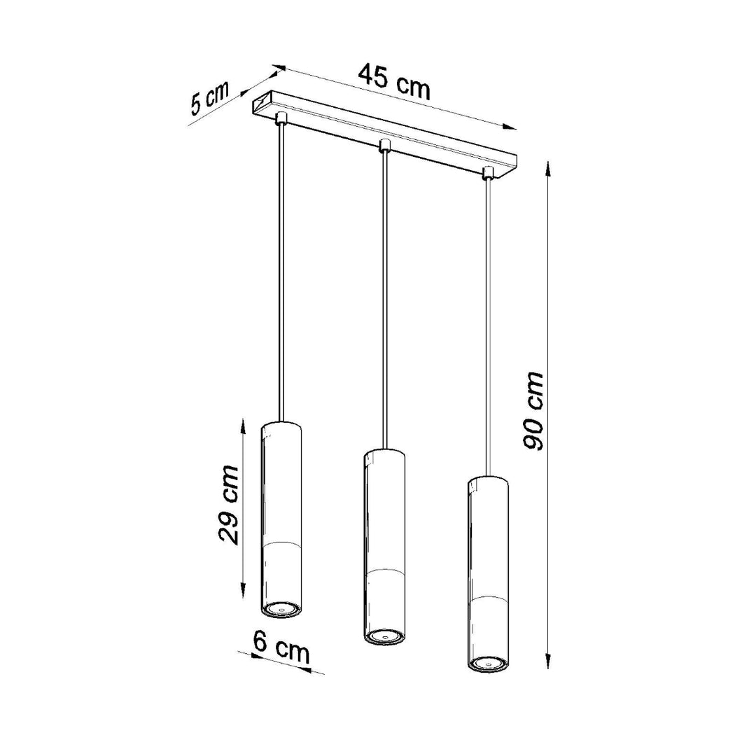 Lampa suspendata LOOPEZ 3L negru/cupru SL.0948