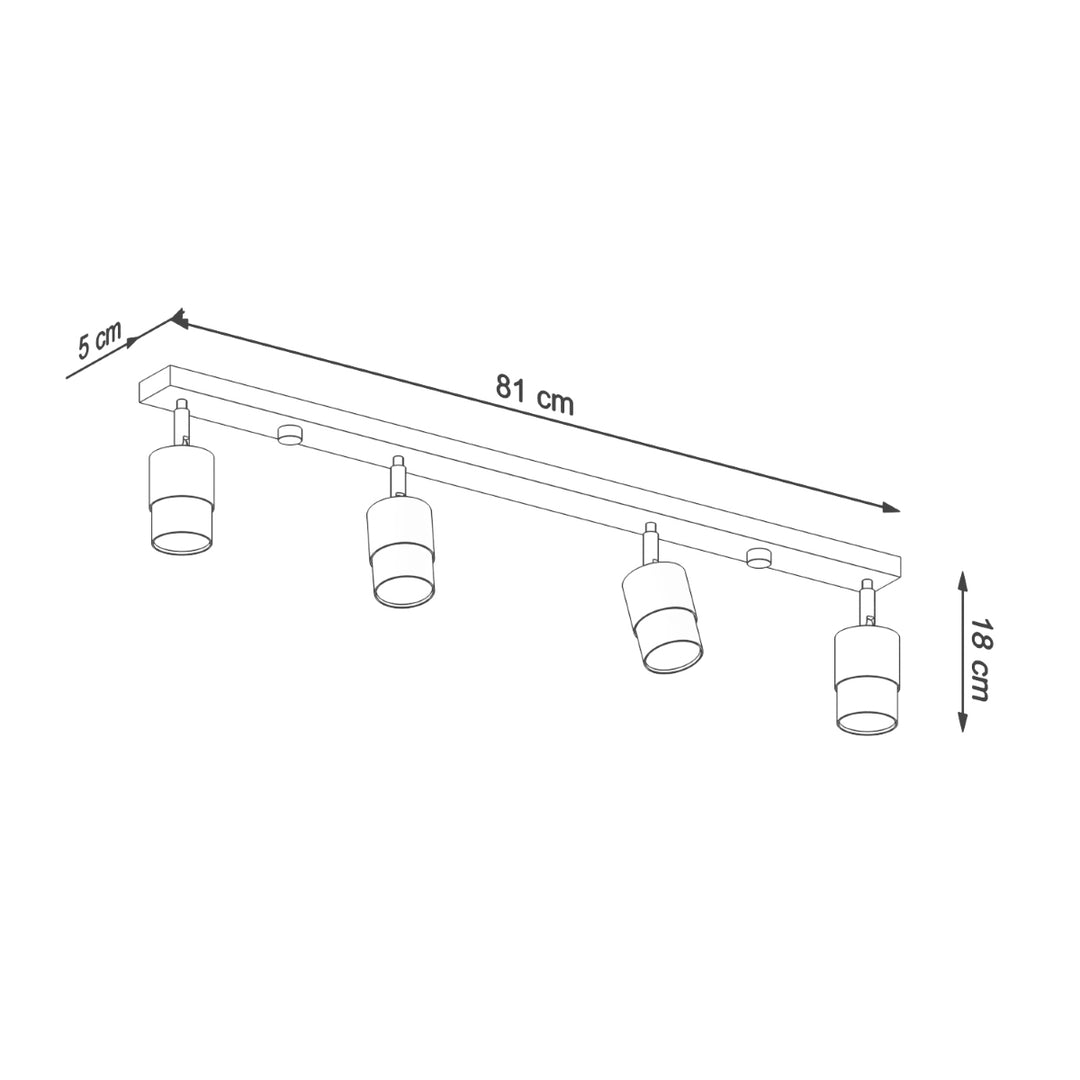 Plafoniera NERO 4 negru/auriu SL.1072