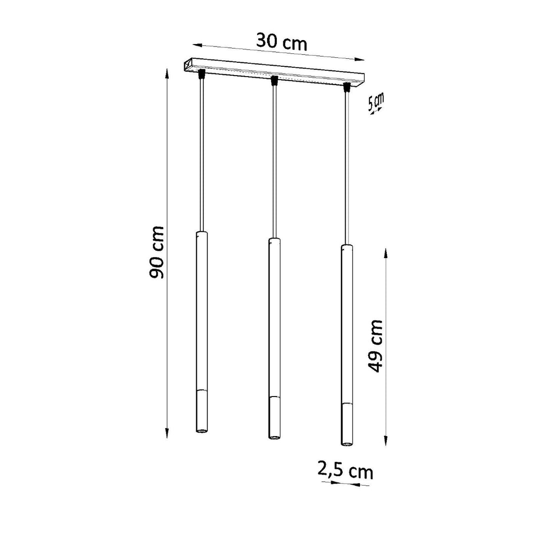 Lampa suspendata MOZAICA 3L negru/cupru SL.0889