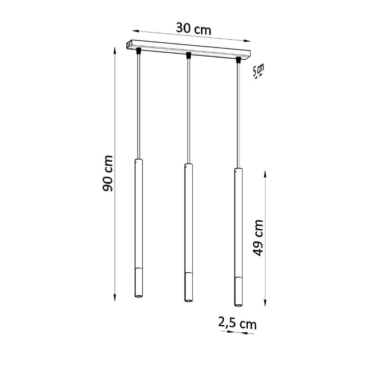 Lampa suspendata MOZAICA 3L negru/cupru SL.0889