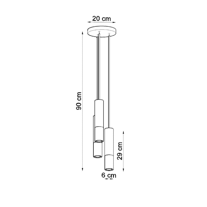 Lampa suspendata LOOPEZ 3P negru/cromat SL.0943