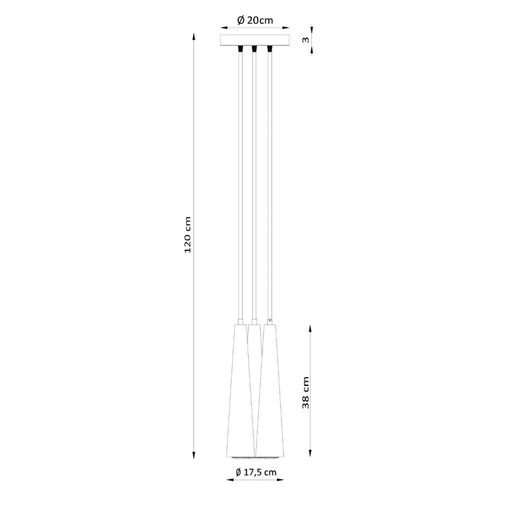 Lampa suspendata SULA 3P lemn natural SL.1101