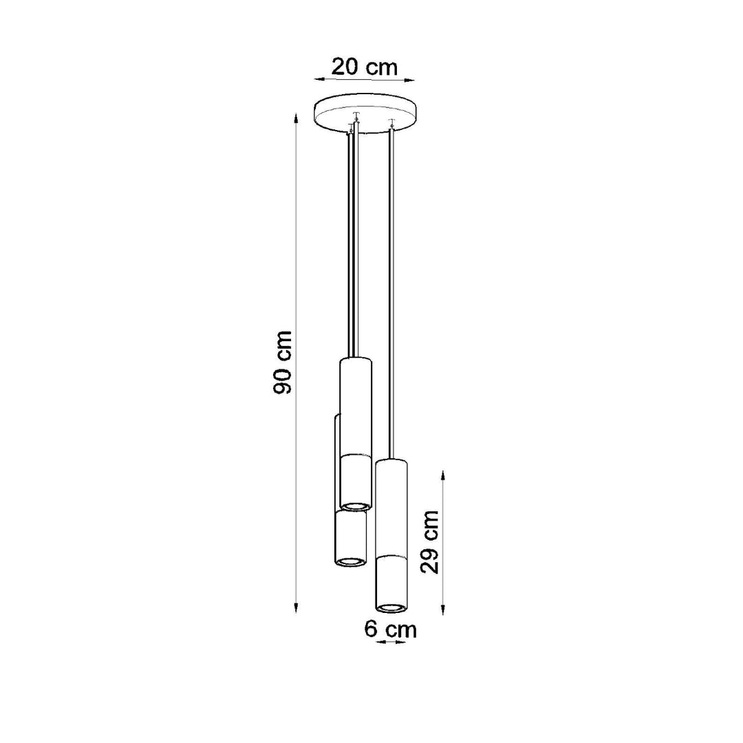 Lampa suspendata LOOPEZ 3P negru/auriu SL.0955