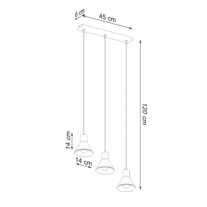 Lampa suspendata TALEJA 3 negru [E27] SL.0986