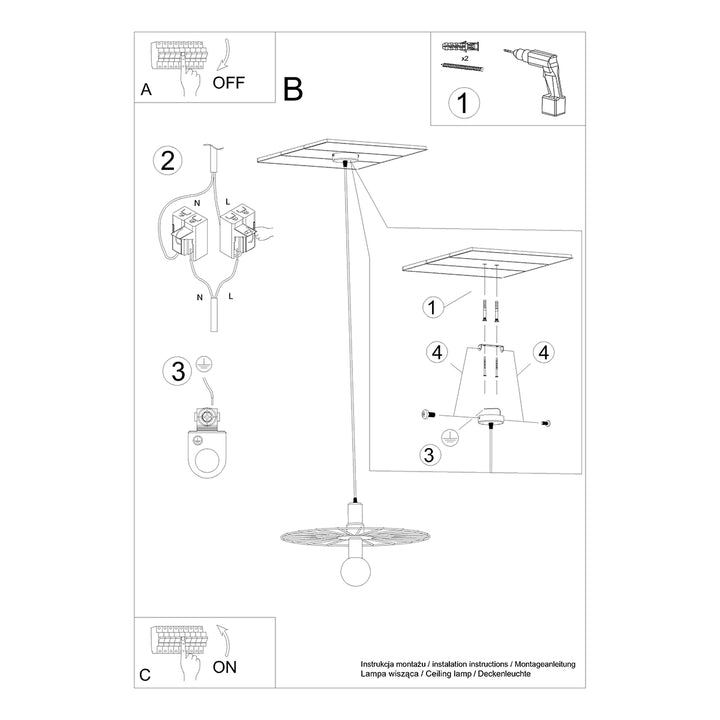 Lampa suspendata SIRKEL 45 negru TH.145