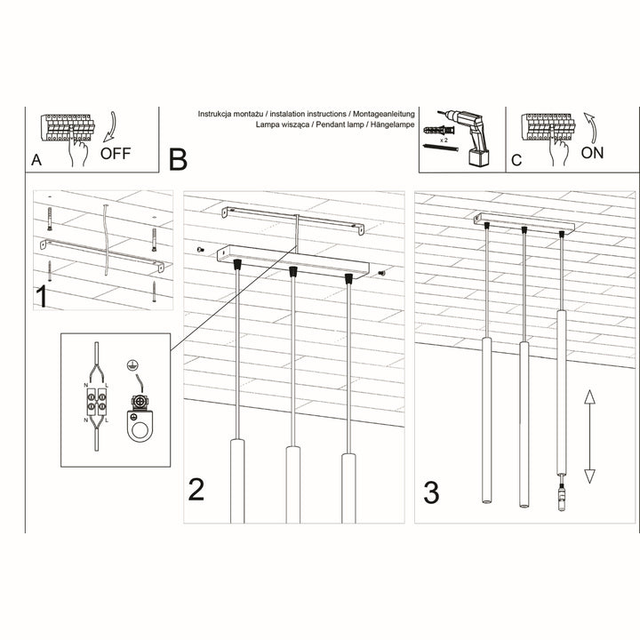 Lampa suspendata PASTELO 3 alb SL.0466