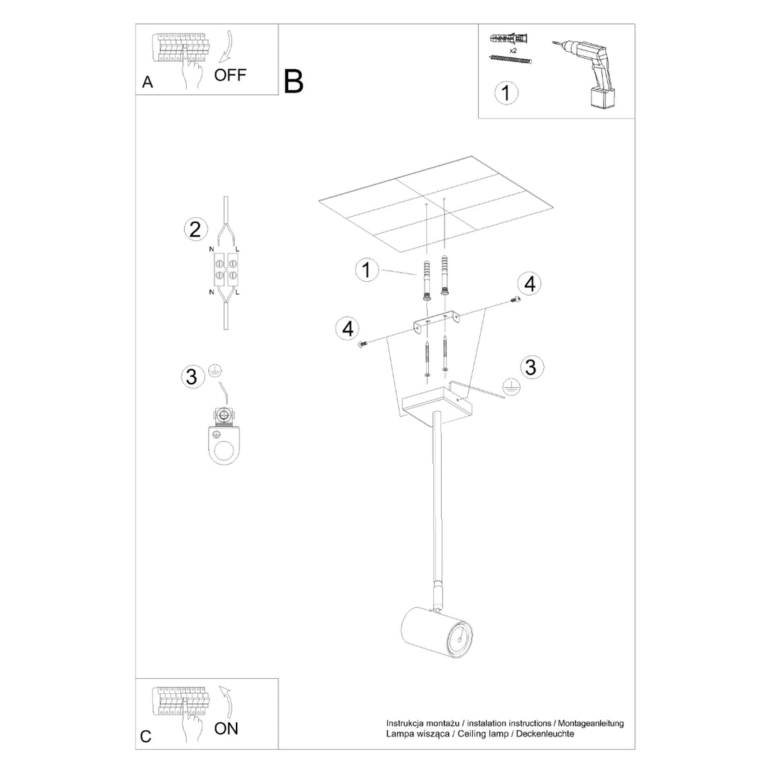 Plafoniera NORANO negru SL.1074