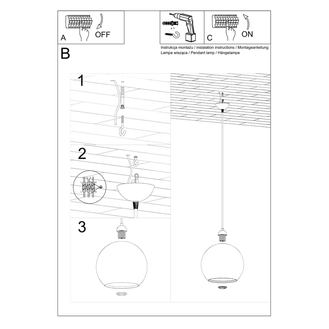 Lampa suspendata BALL rosu SL.0253