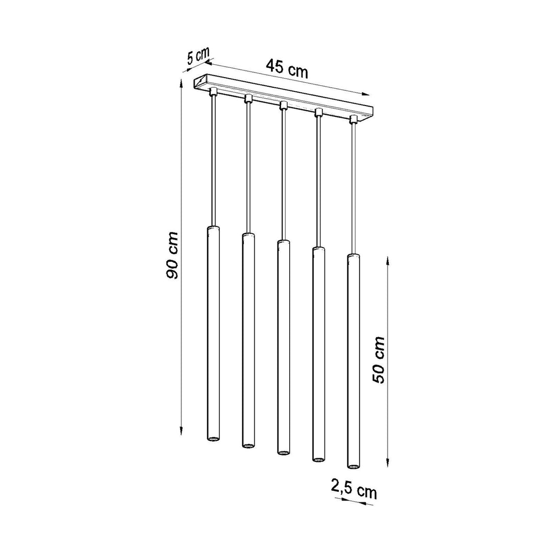 Lampa suspendata PASTELO 5L auriu lustruit SL.1198