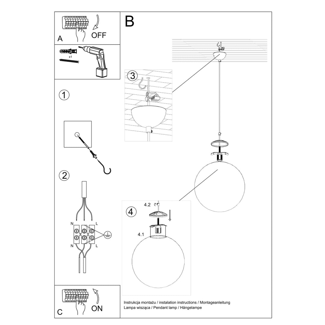 Lampa suspendata UGO 40 auriu SL.0717