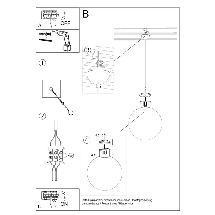 Lampa suspendata UGO 40 auriu SL.0717