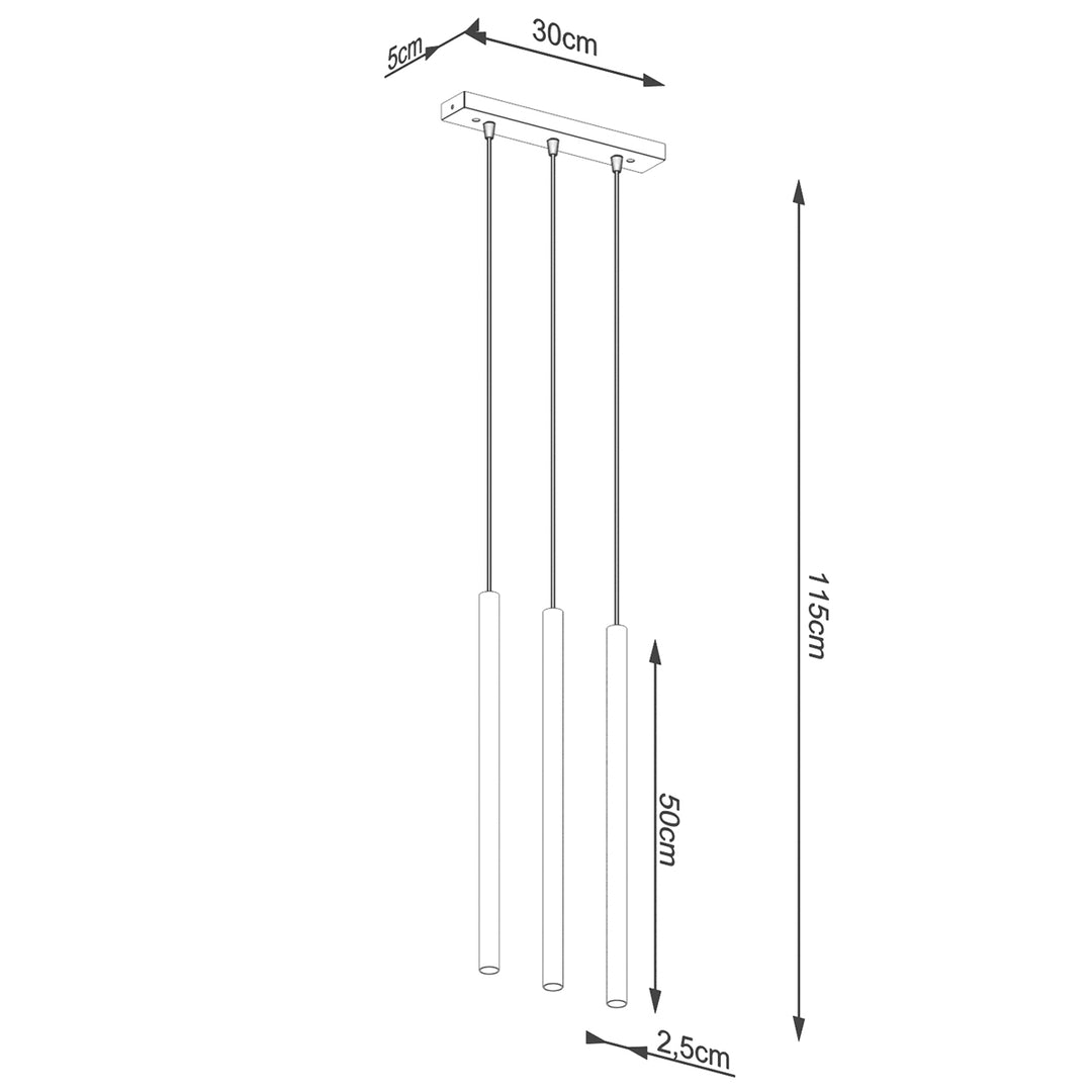 Lampa suspendata PASTELO 3L auriu SL.1171