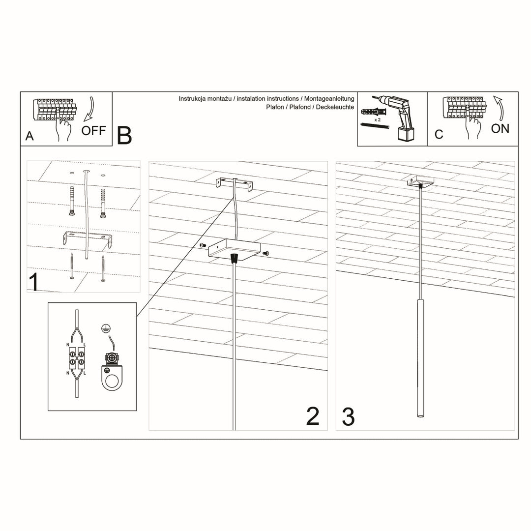 Lampa suspendata PASTELO 1 negru SL.0469