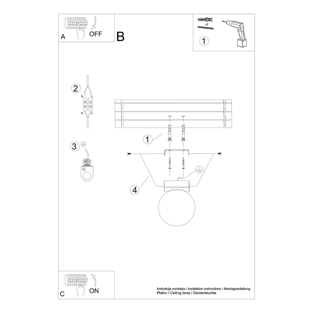 Plafoniera YOLI 1 negru SL.1151