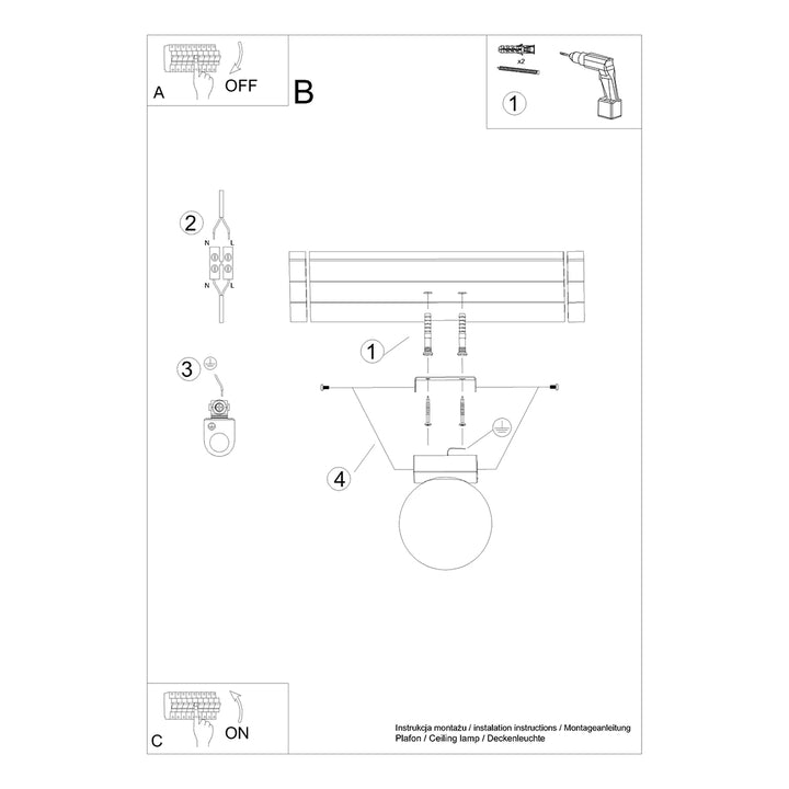 Plafoniera YOLI 1 negru SL.1151