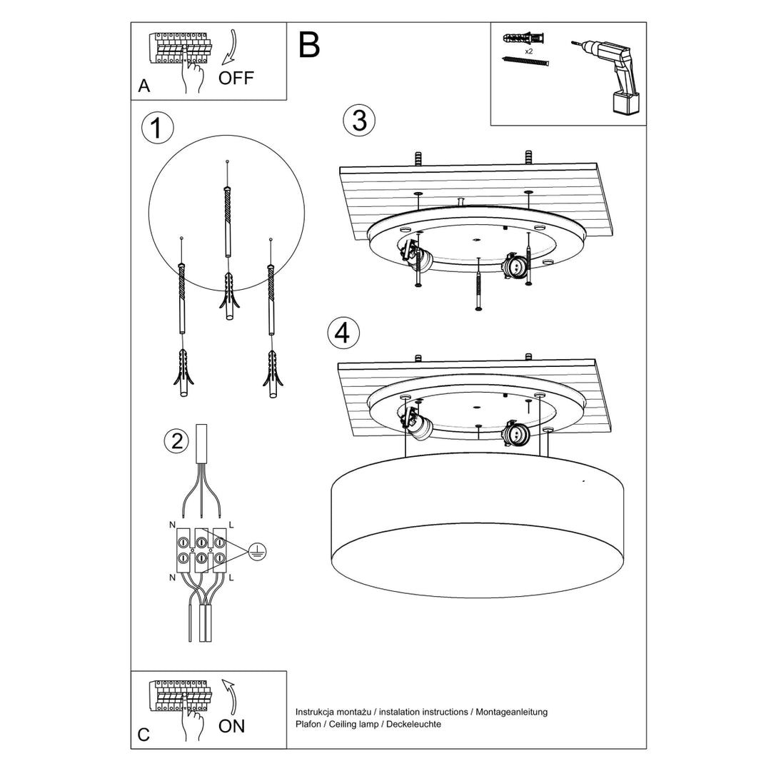 Plafoniera ARENA 45 alb SL.0126