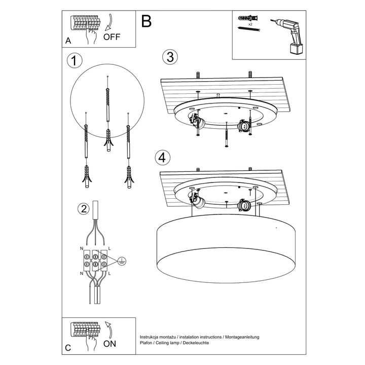 Plafoniera ARENA 45 alb SL.0126