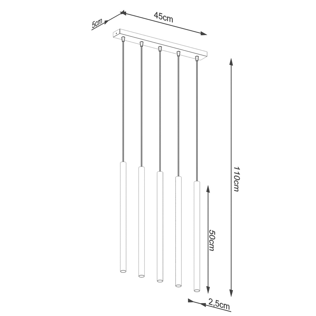 Lampa suspendata PASTELO 5P auriu SL.1174