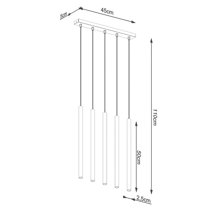 Lampa suspendata PASTELO 5P auriu SL.1174