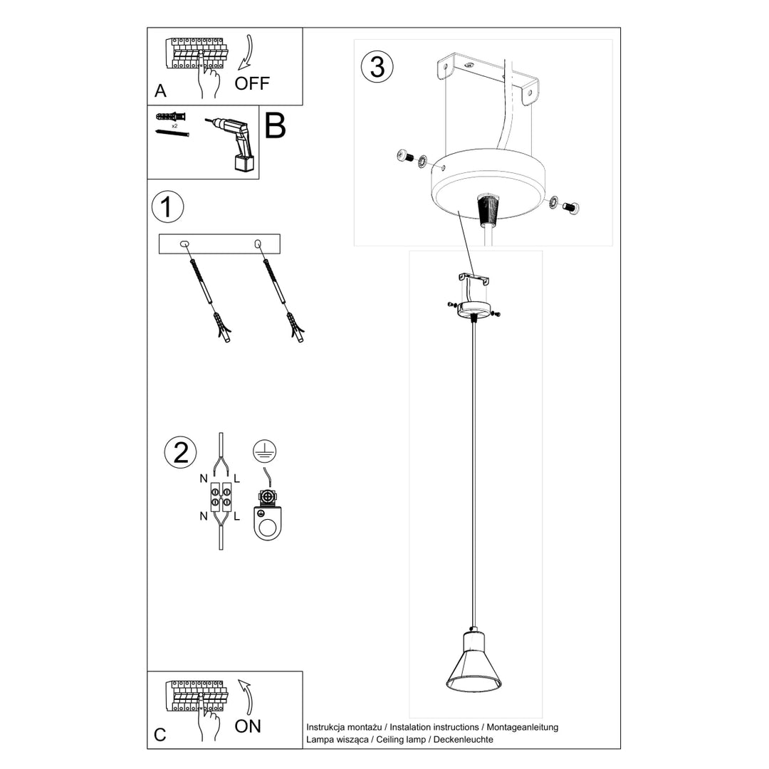 Lampa suspendata TALEJA 1 alb [E27] SL.0983