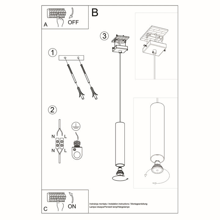 Lampa suspendata LAGOS 1 alb SL.0323