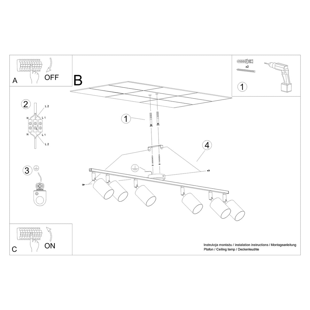 Plafoniera LEMMI 6L alb SL.1228