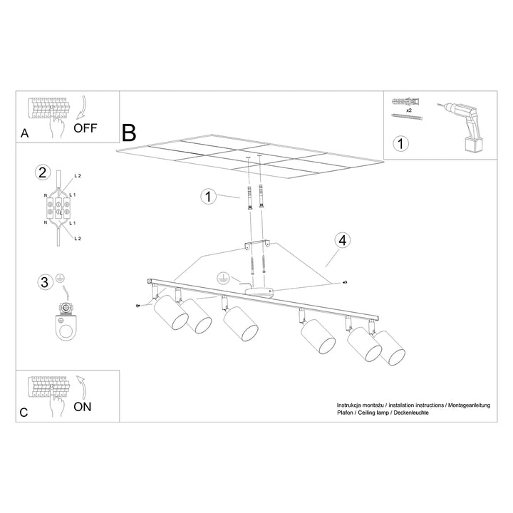 Plafoniera LEMMI 6L alb SL.1228