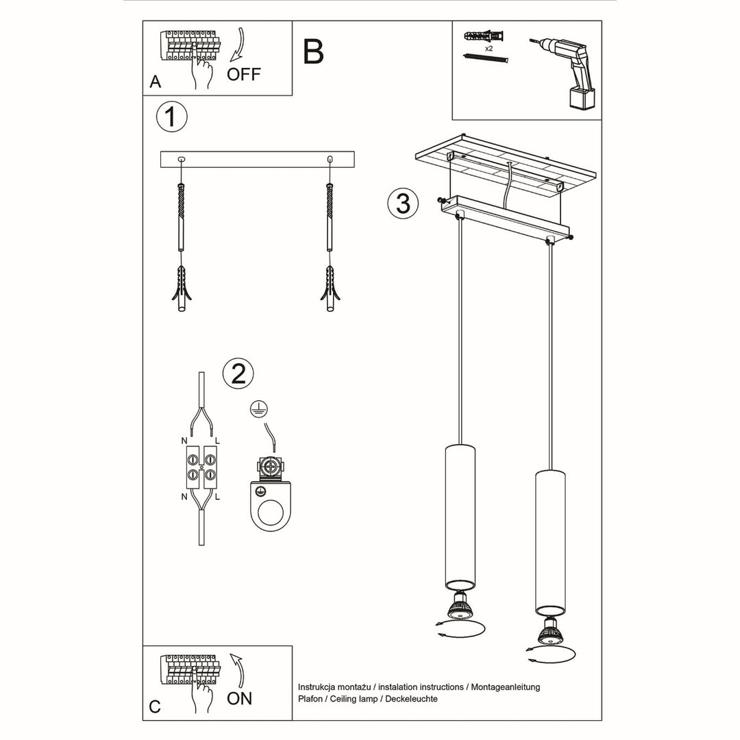 Lampa suspendata LINO 2 lemn SL.0637