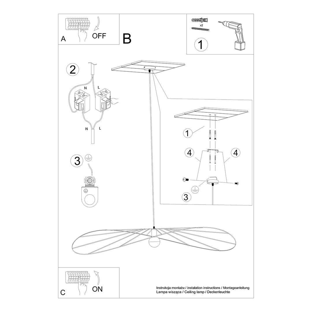 Lampa suspendata ESKOLA 140 negru TH.012CZ