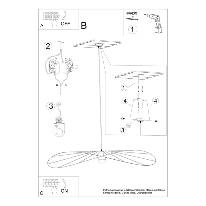 Lampa suspendata ESKOLA 140 negru TH.012CZ