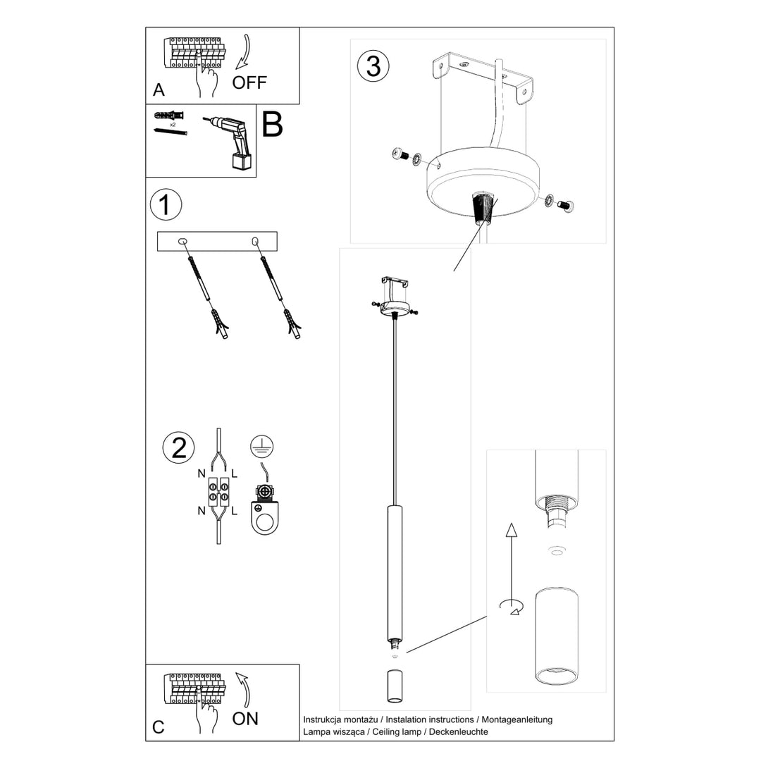 Lampa suspendata WEZYR 1 alb SL.0957