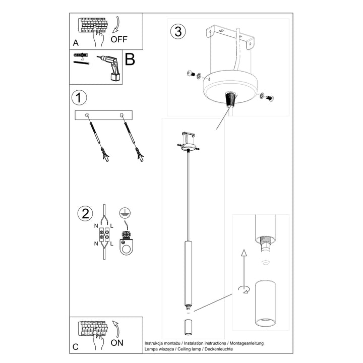 Lampa suspendata WEZYR 1 alb SL.0957