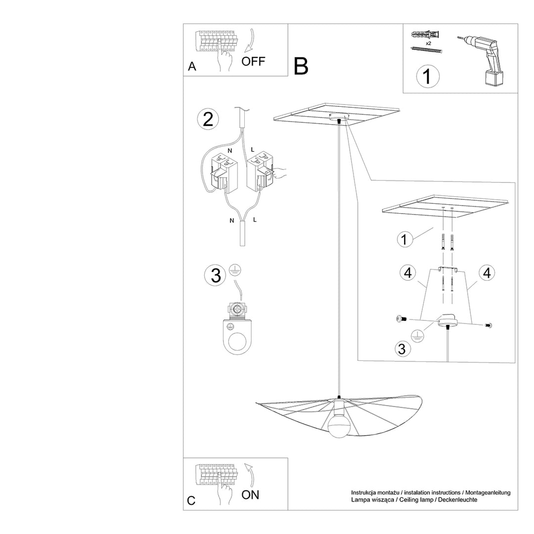 Lampa suspendata ESKOLA 70 negru TH.010CZ