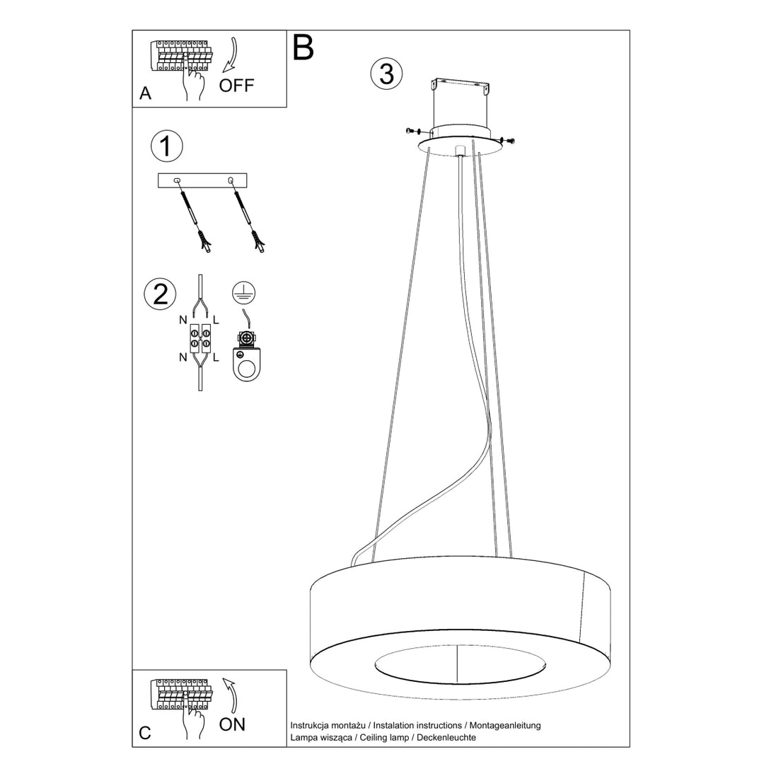 Lustra SATURNO SLIM 70 alb SL.0753