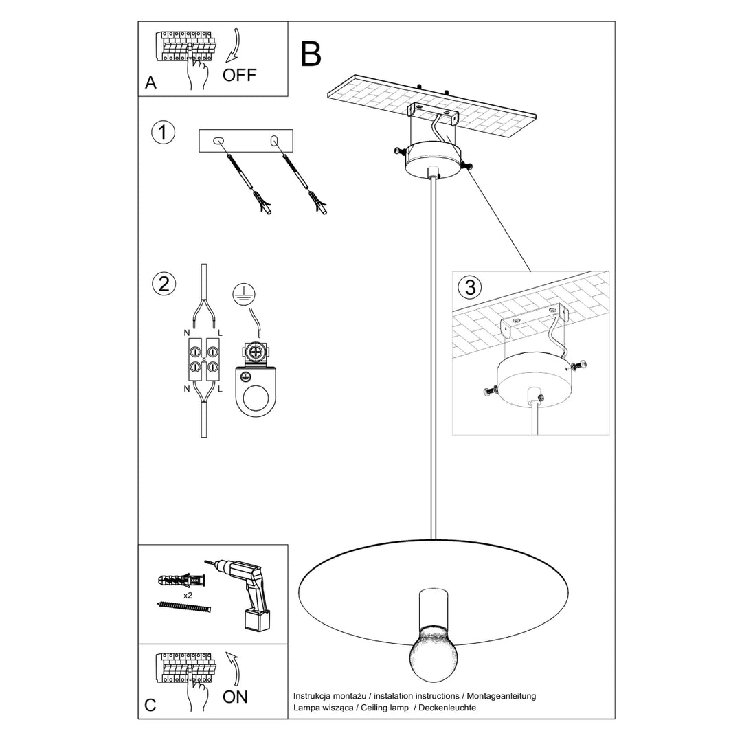 Lampa suspendata FLAVIO negru SL.0853