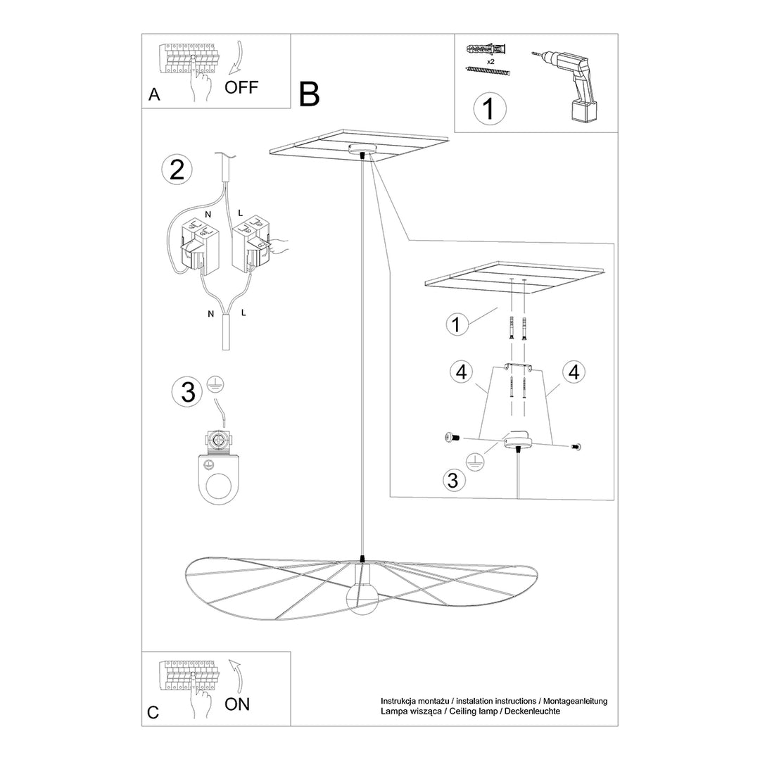 Lampa suspendata ESKOLA 110 negru TH.011CZ