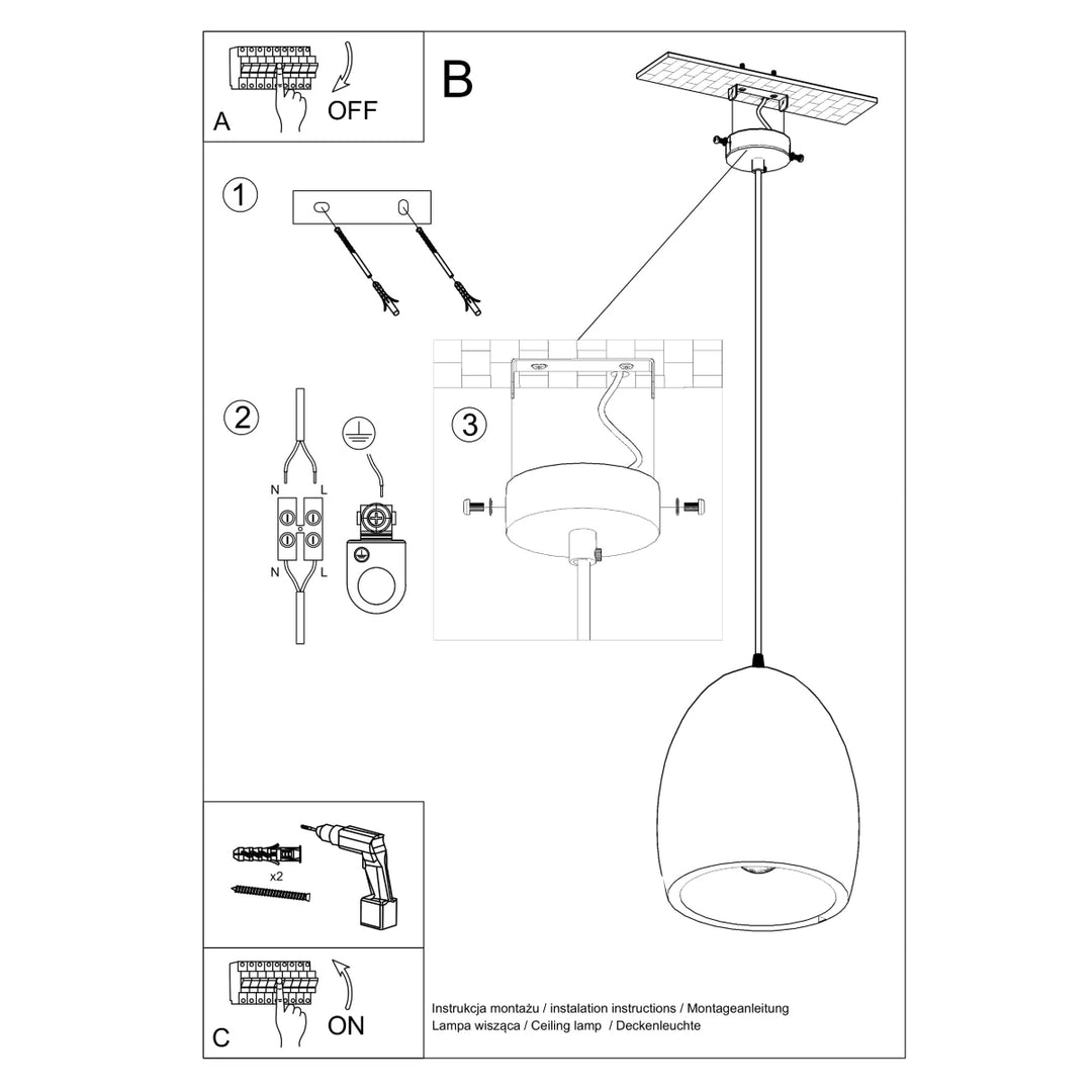 Lampa suspendata din ceramica FLAWIUSZ SL.0848