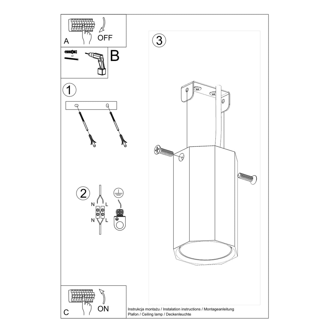 Plafoniera ZEKE 10 stejar SL.1033